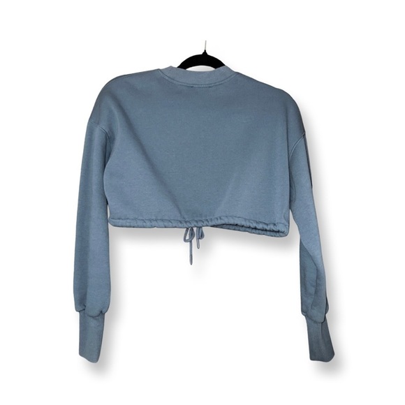ZARA crop top sweater blue size small cinch feature - Picture 8 of 12